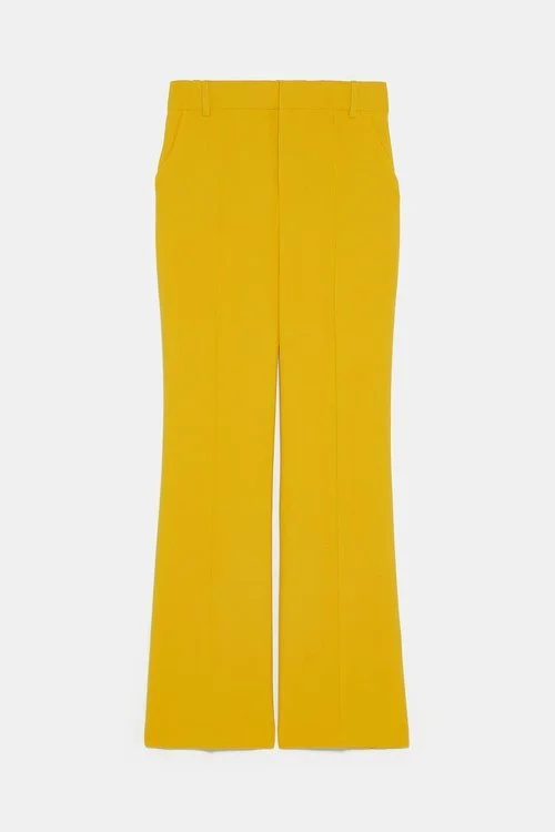 Zara Yellow Flared Trousers