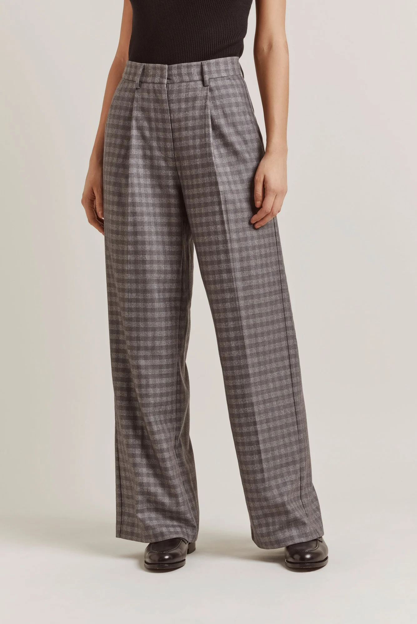 By Malina Carlotta Trousers in Ash Check