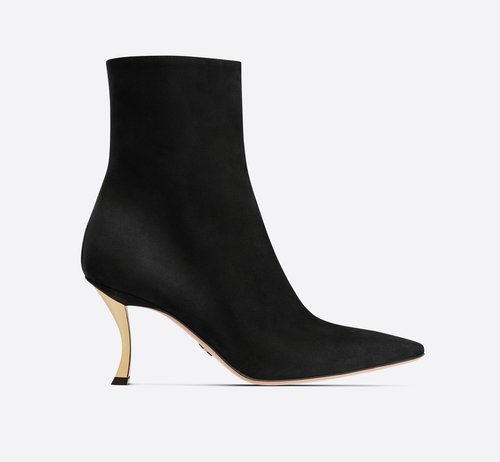 Christian Dior D-Fame Heeled Ankle Boot in Black Suede Calfskin — UFO ...