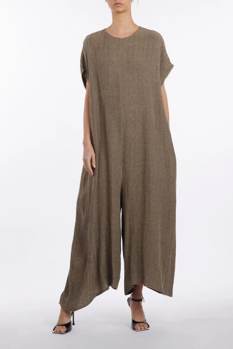 Dusan Herringbone Jumpsuit