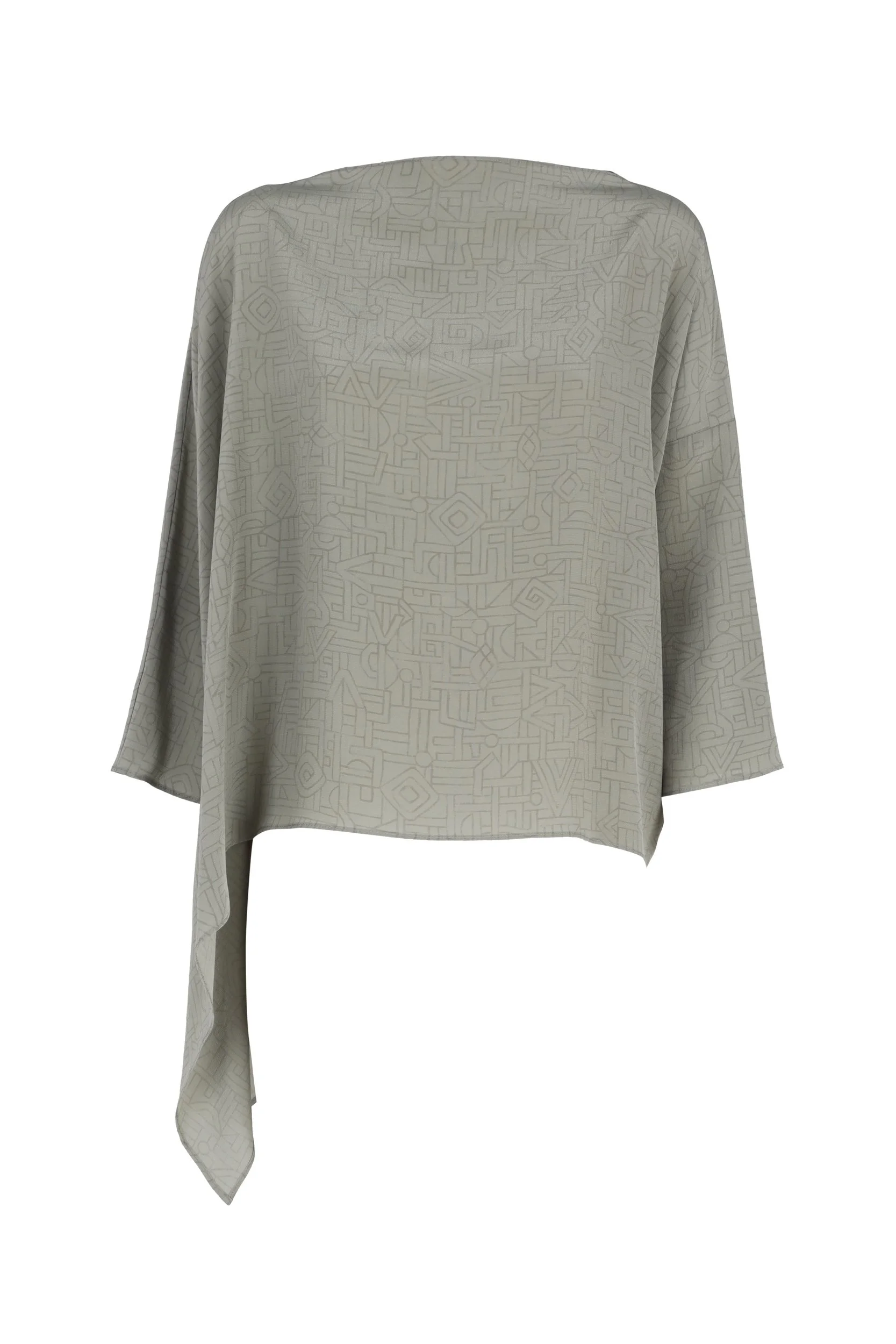 Dusan Geometrical Pattern Blouse in Stone