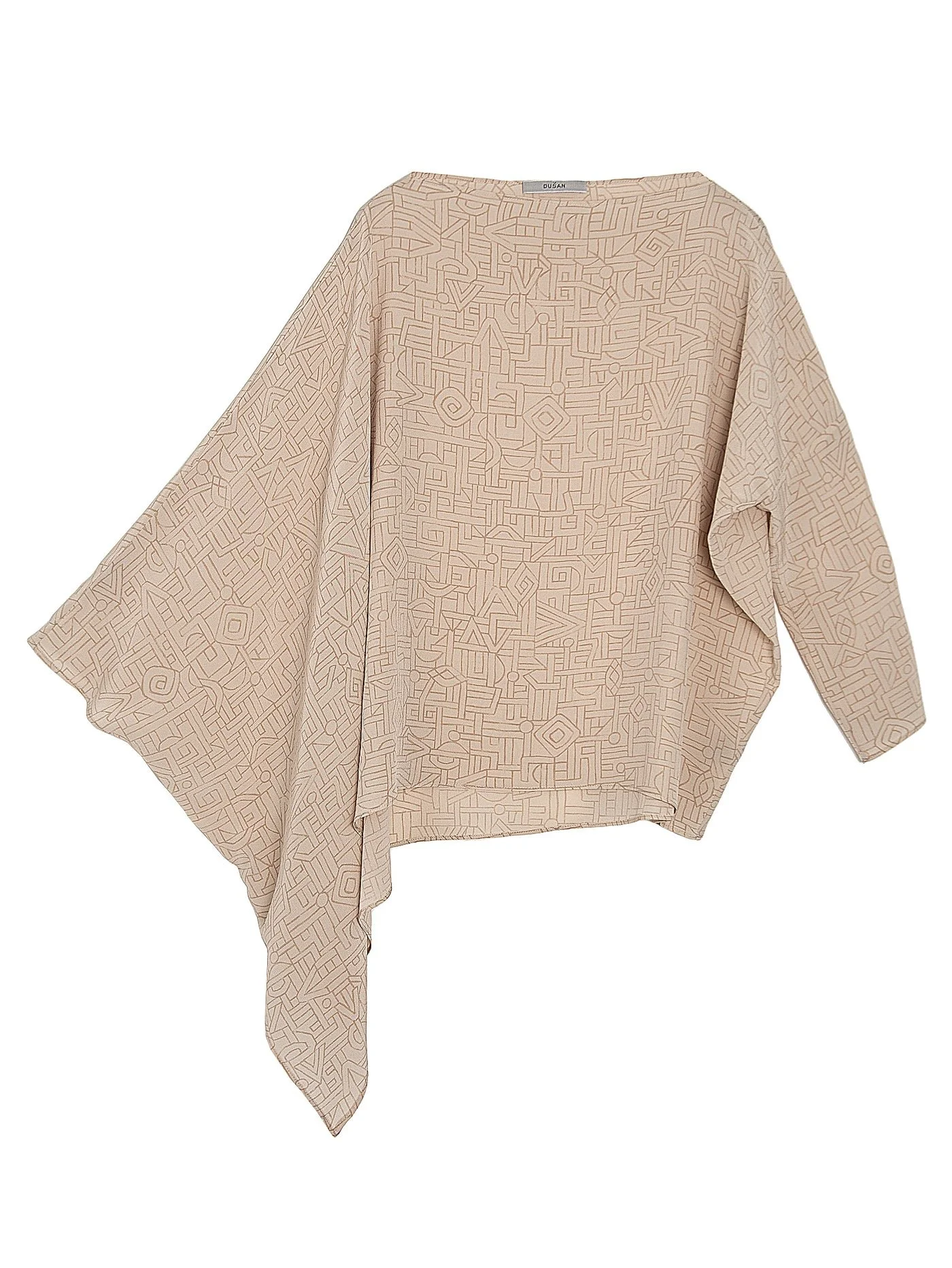Dusan Geometrical Pattern Blouse in Sand
