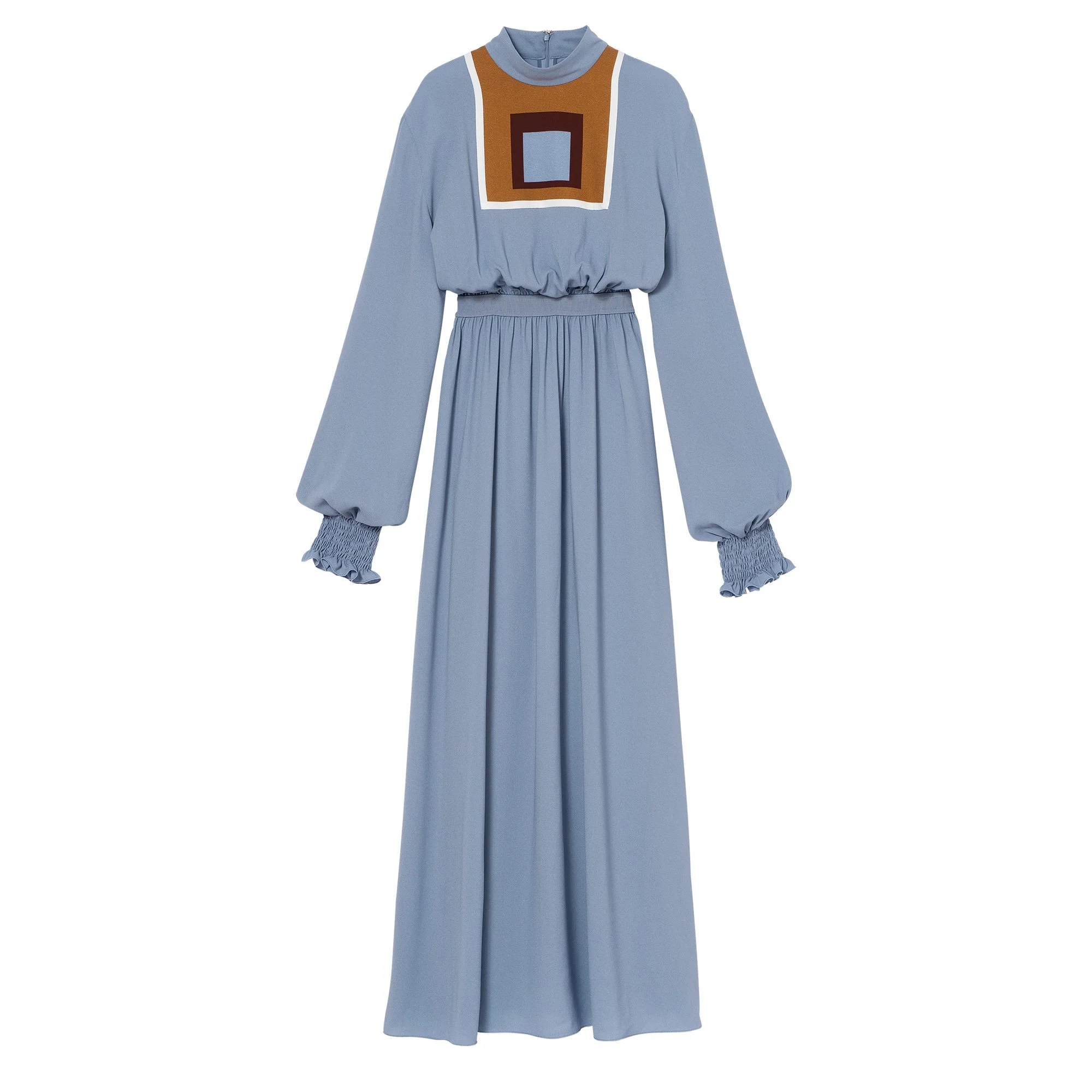 Longchamp Silk Geometric Inset Dress
