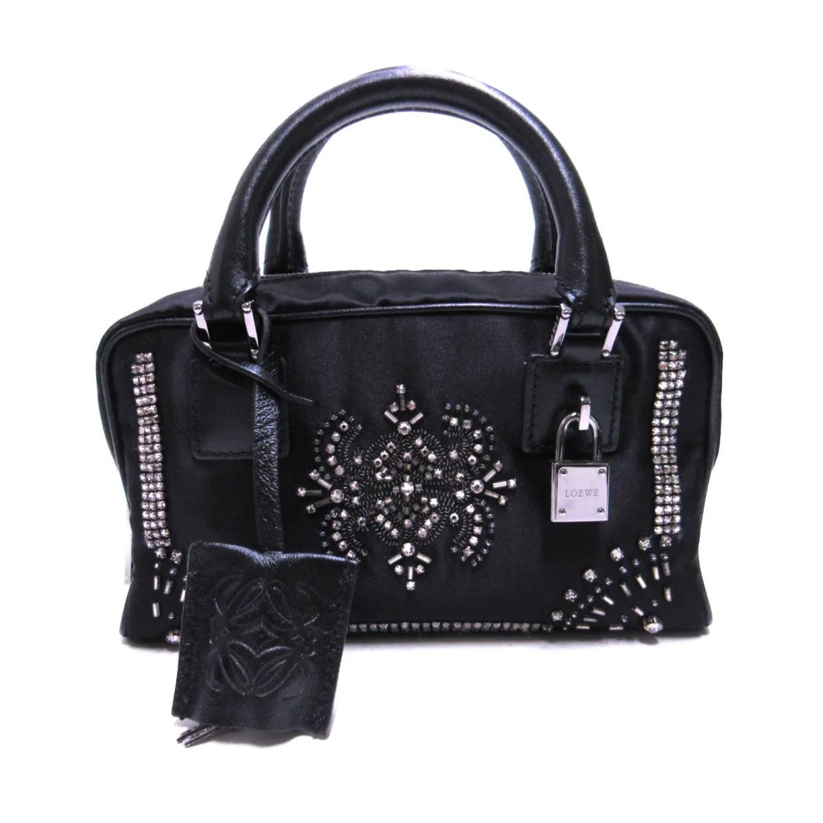 Loewe Amazona 23 Bag in Black Embellished Silk