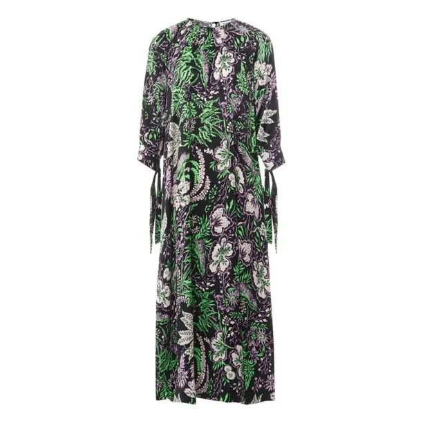 Rodebjer Wava Dress in Black Vegetal Print