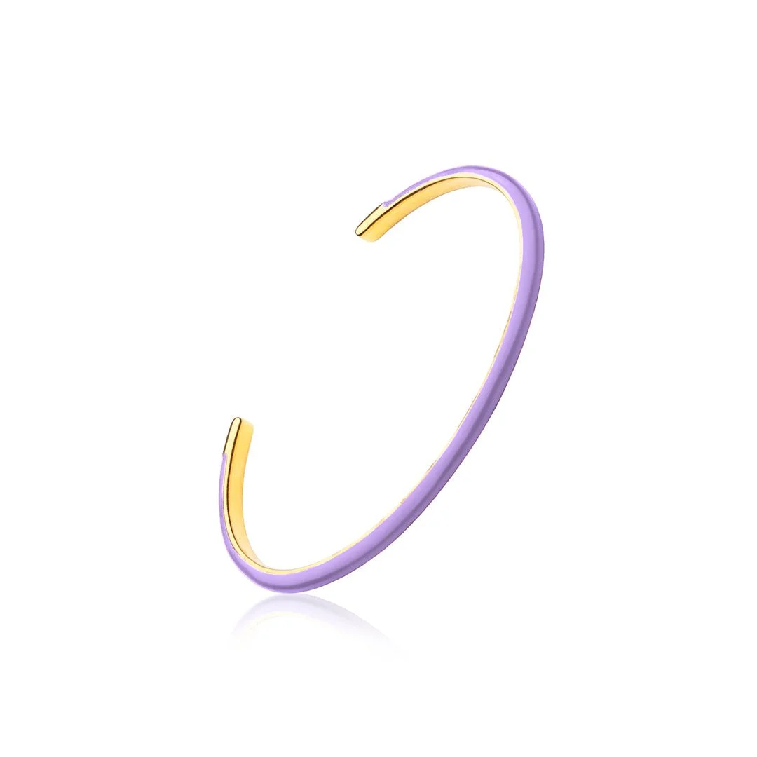 Sophie by Sophie Enamel Thin Cuff in Gold/Purple