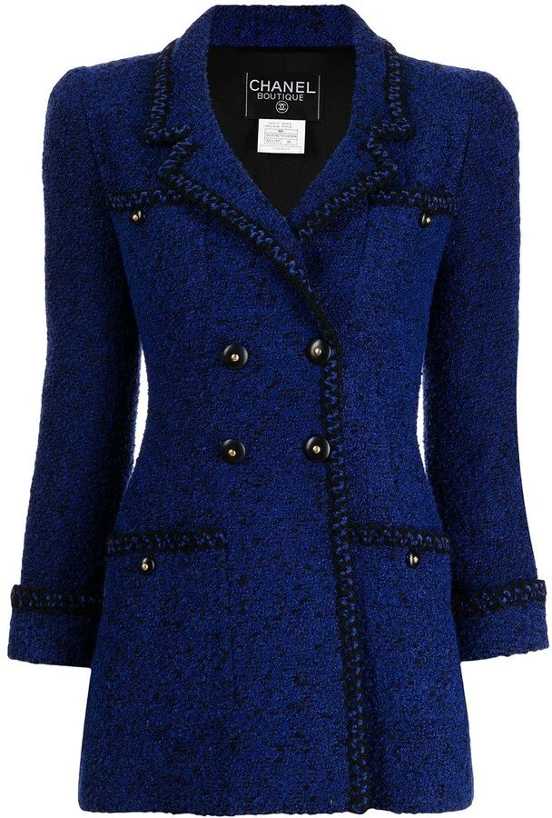 Chanel 1995 Trimmed Double-Breasted Jacket
