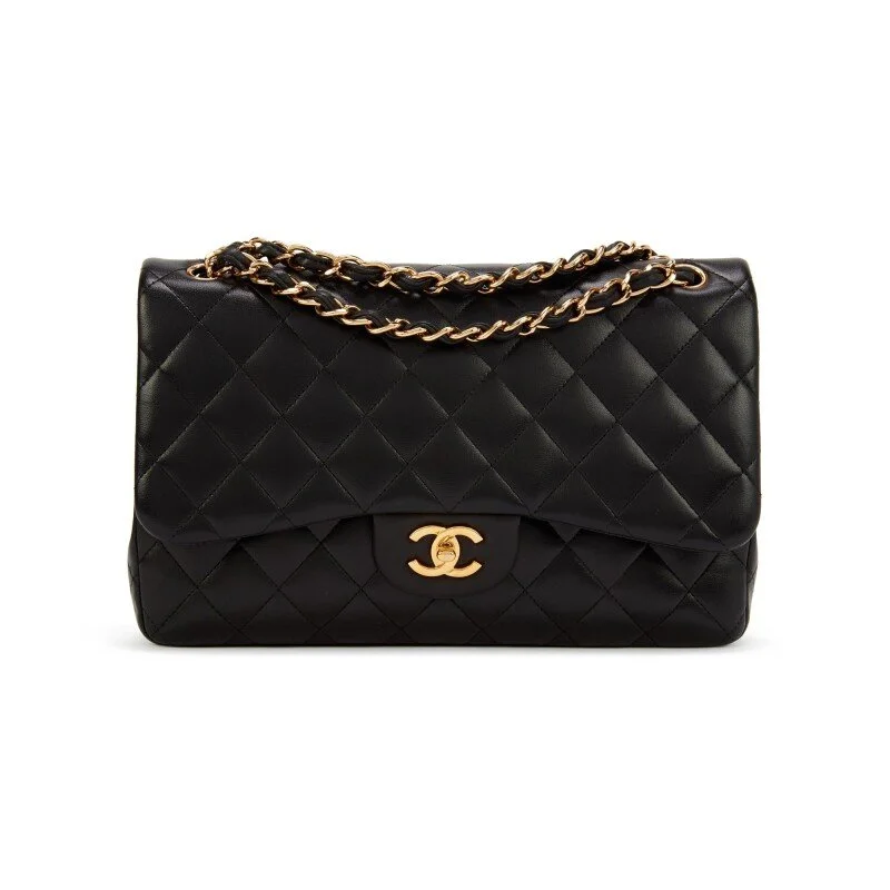 Chanel Classic Jumbo Double Flap Bag in Black & Gold