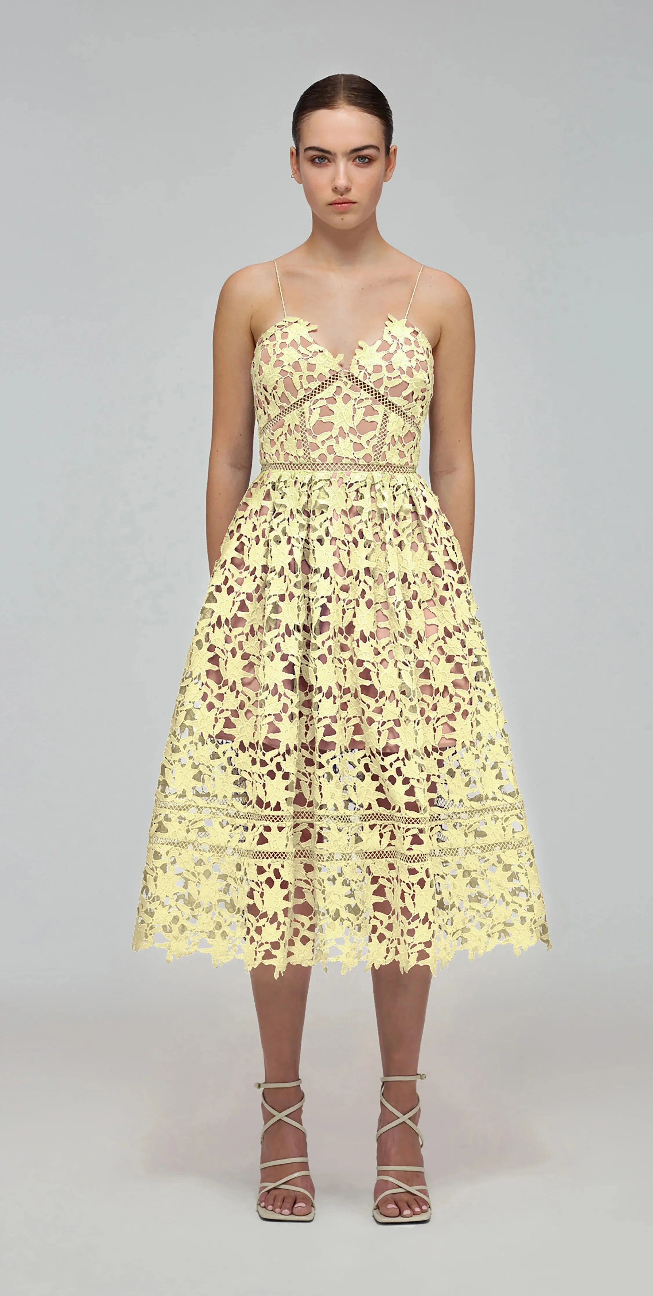 azaelea guipure lace midi dress Self-Portrait Azaelea Guipure Lace Midi Dress White Size US 4