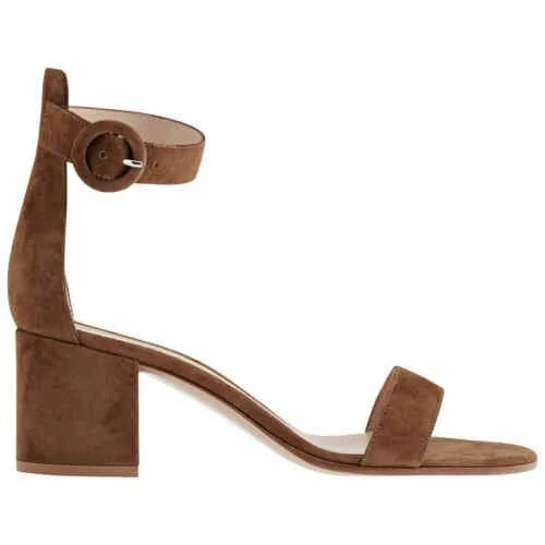 Gianvito Rossi Versilia 60 Sandals in Brown Suede