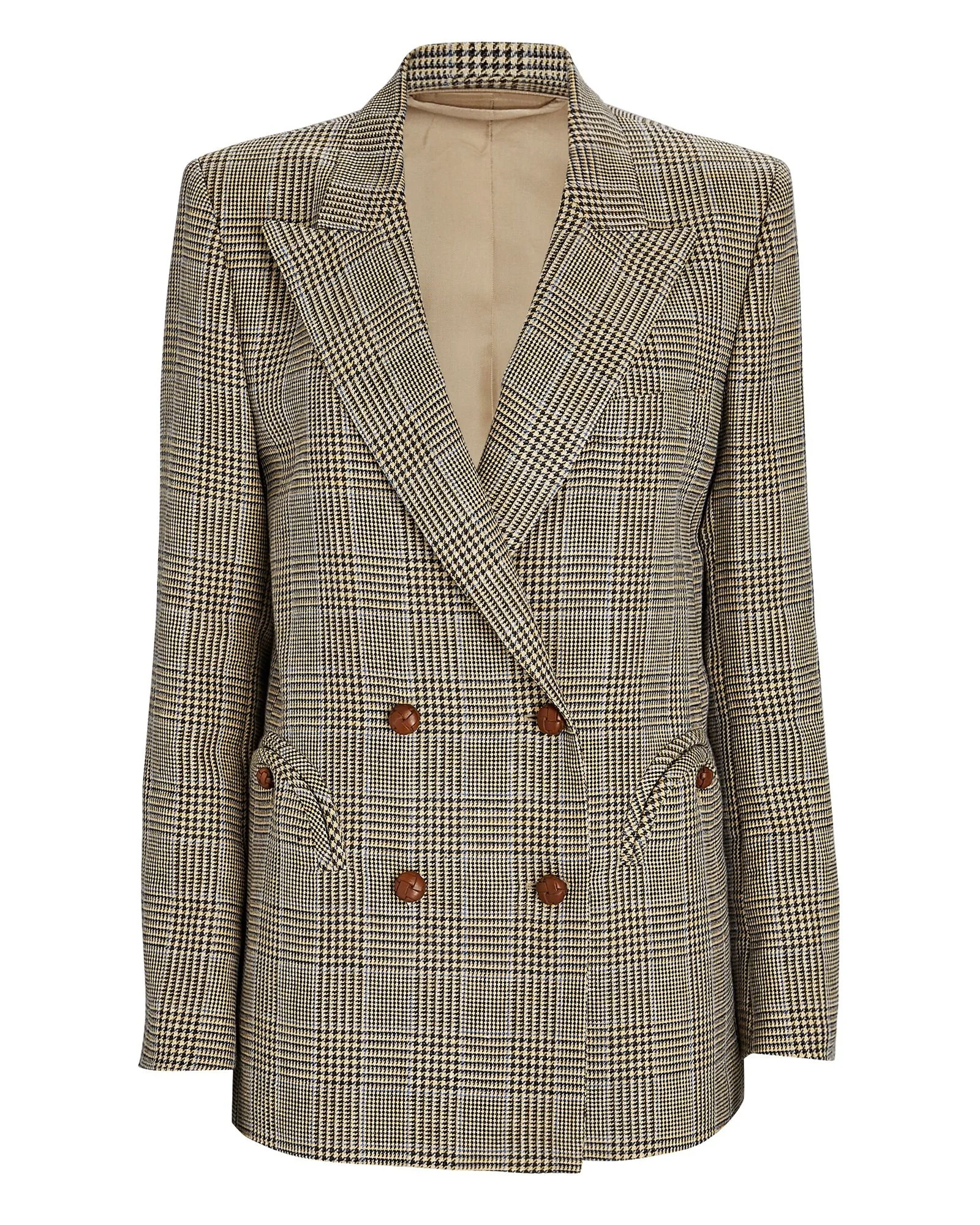 Blazé Milano Merit Everynight Double-Breasted Blazer in Beige
