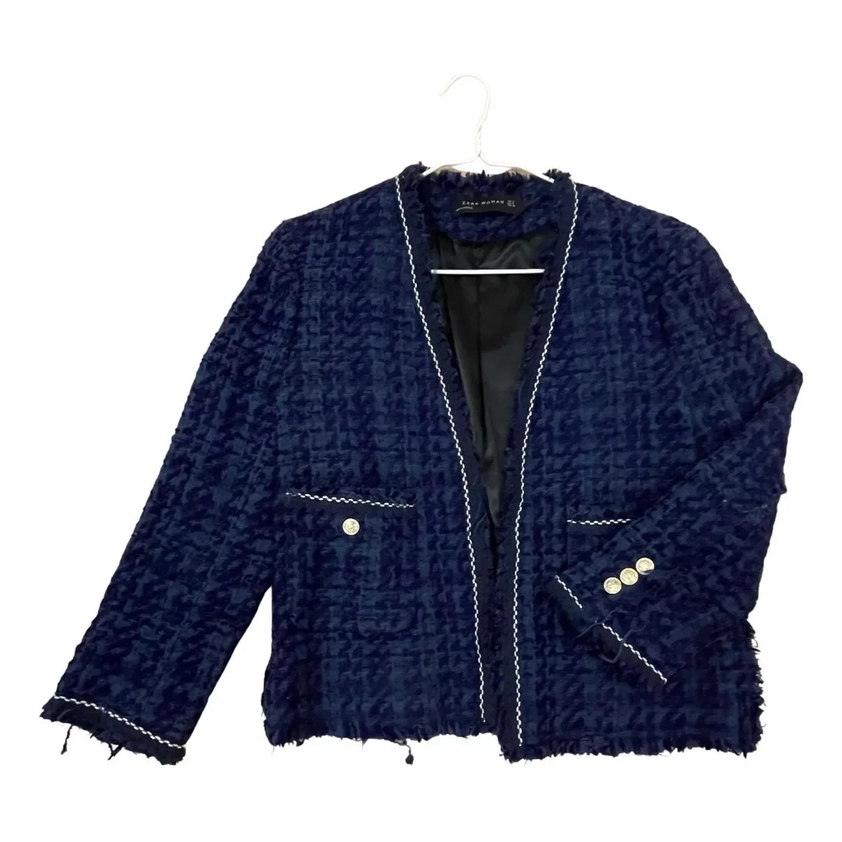 Zara Tweed Jacket with Gold Buttons