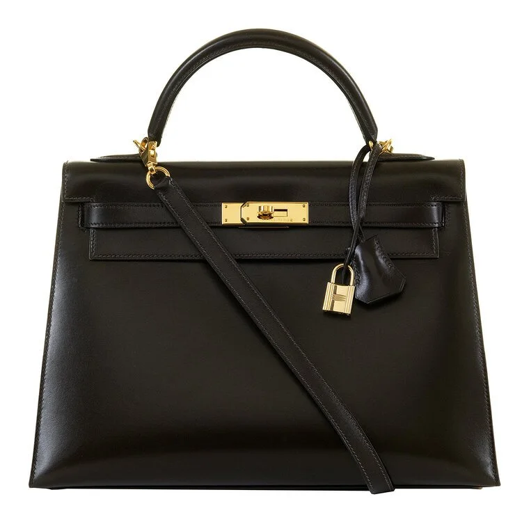 Hermes Kelly Bag in Black Leather