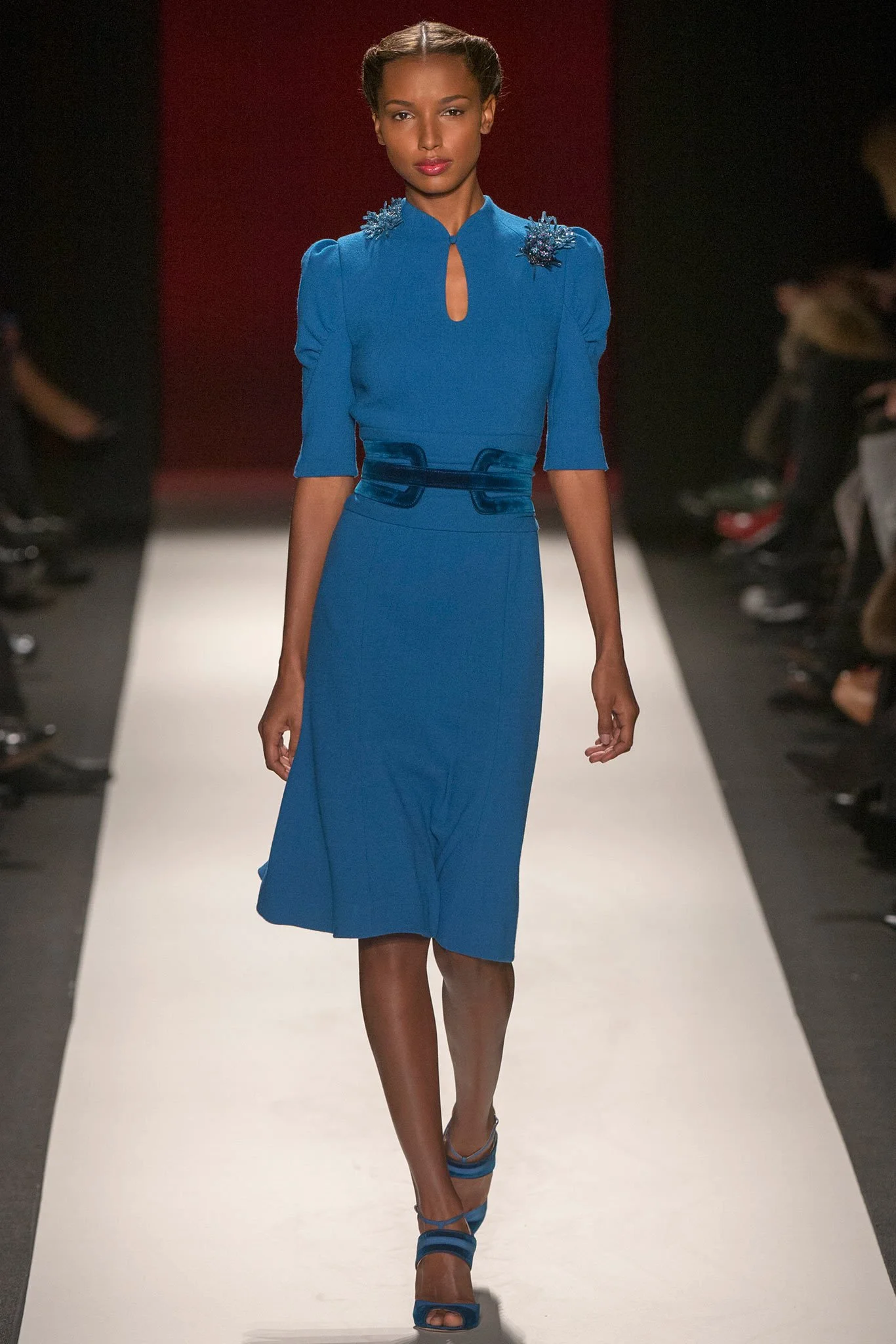 Carolina Herrera Embellished Keyhole Neck Dress