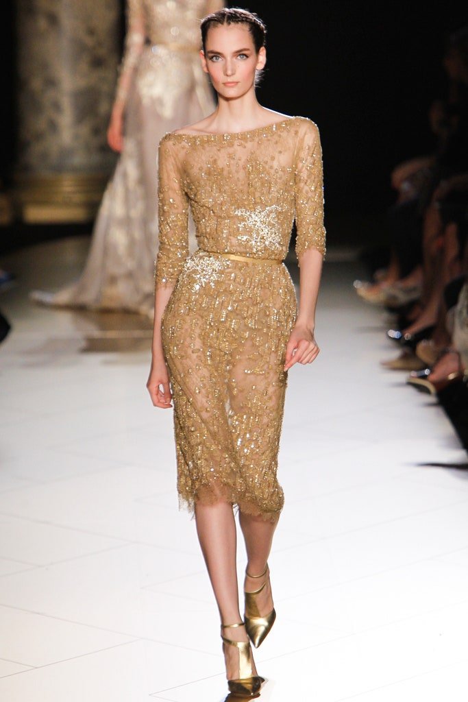 Elie Saab Couture Antique Gold Embellished Gown — UFO No More