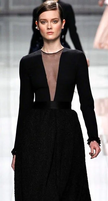 Christian Dior Contrast Panel Dress in Grey