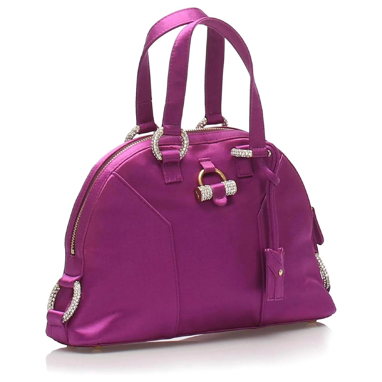 Yves Saint Laurent Muse Handbag in Purple Satin