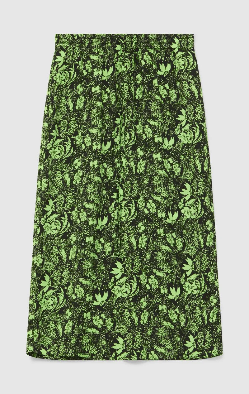 Rodebjer Claire Mini Printed Skirt in Techno Green