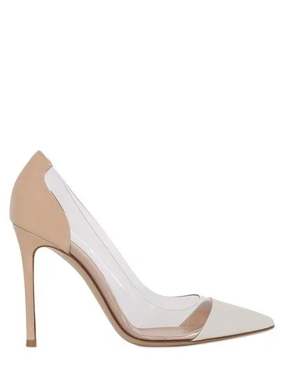Gianvito Rossi Plexi Pumps in White Nude UFO No More