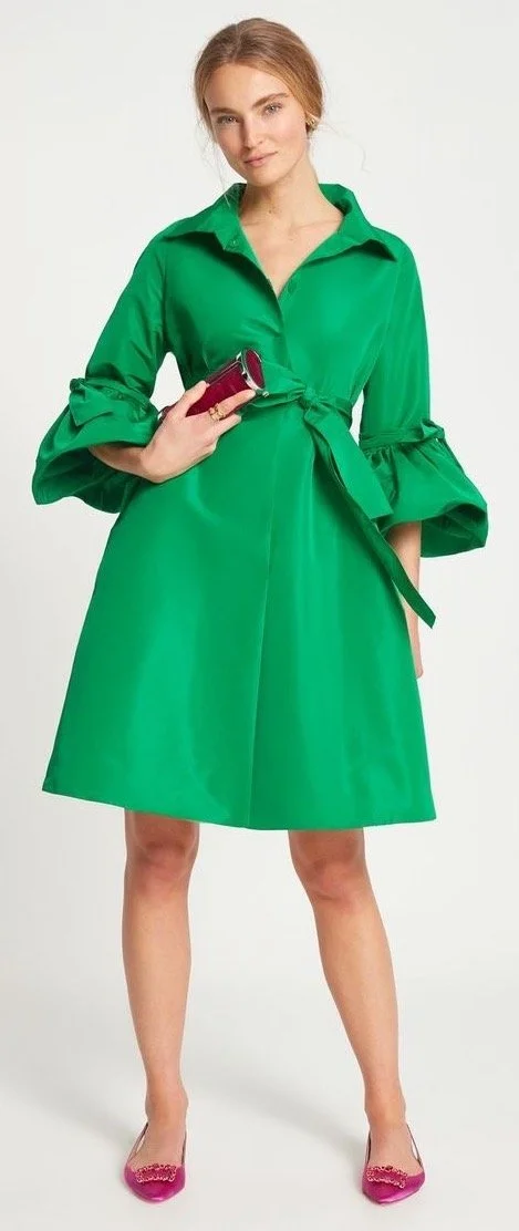 Carolina Herrera Flared Taffeta Dress