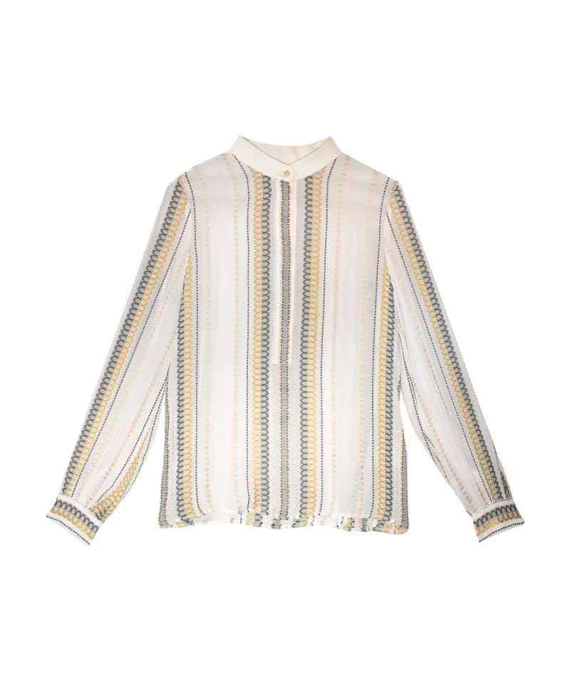 Zeus &amp; Dione Hera Blouse in Deep Olive/Rust/Silver