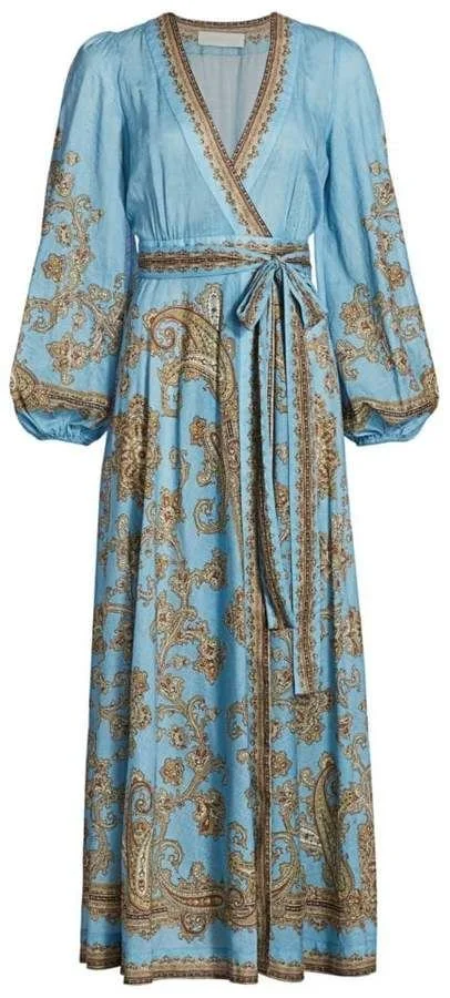 Zimmermann Fiesta Paisley-Print Wrap Dress