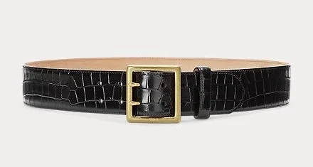 Polo Ralph Lauren Crocodile-Stamped Leather Belt