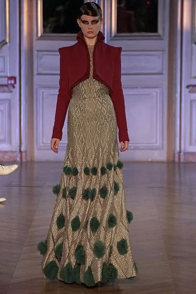 Jan Taminiau Gold Beaded Gown