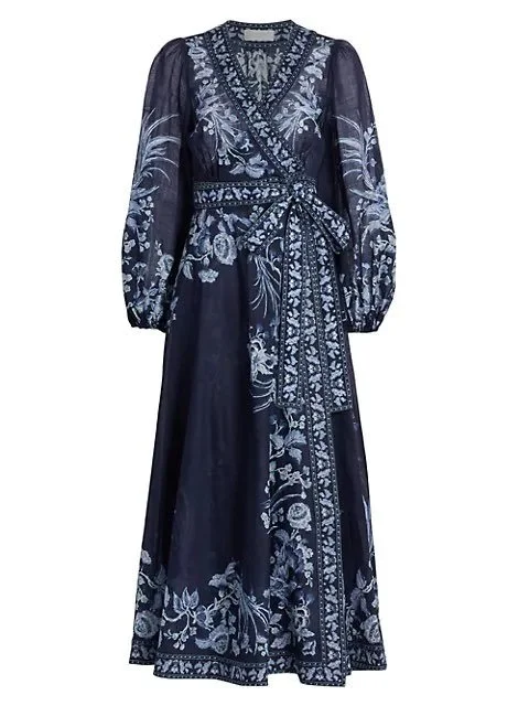 Zimmermann Aliane Wrap Midi Dress
