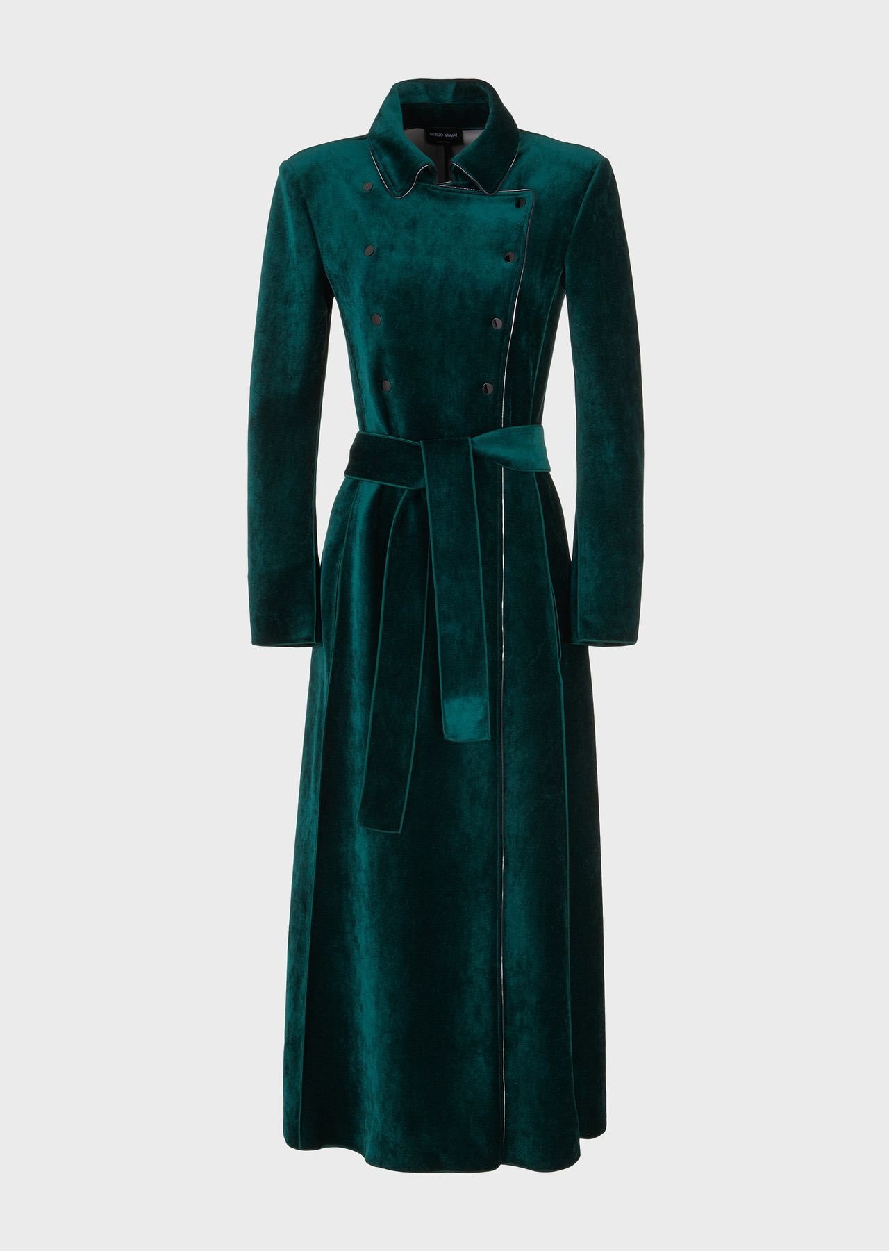 Giorgio Armani Belted Maxi Velvet Coat