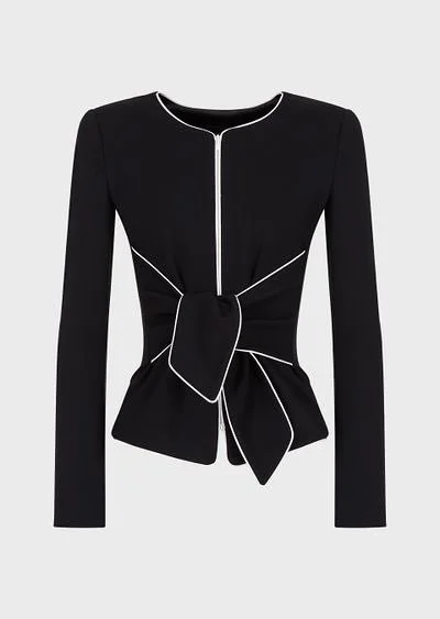 Emporio Armani Milano Stitch Jacket With Oversized Bow