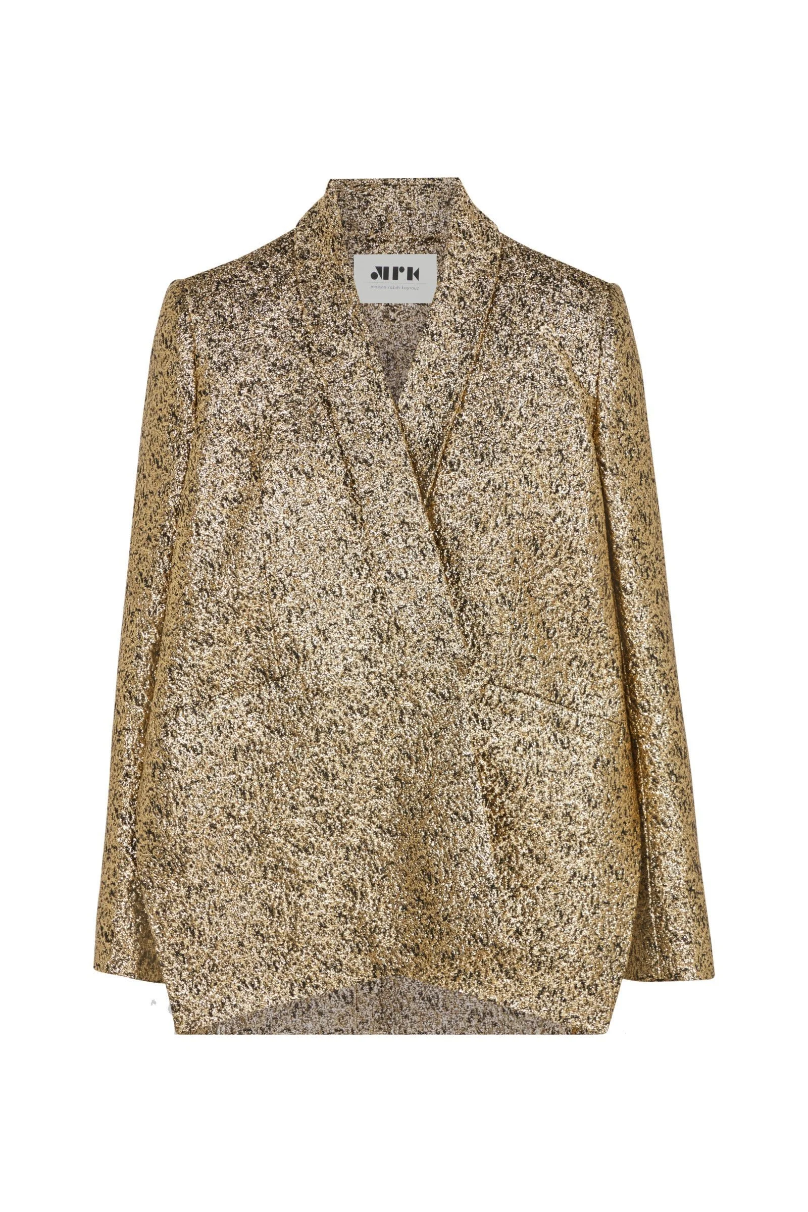 Maison Rabih Kayrouz Wrap-Front Blazer in Granite Lurex