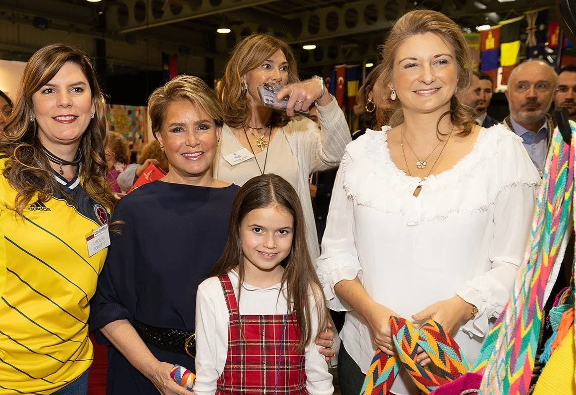 Grand Duchess Maria Teresa, Hereditary Grand Duchess Stéphanie, and Princess Amalia visit Bazar International