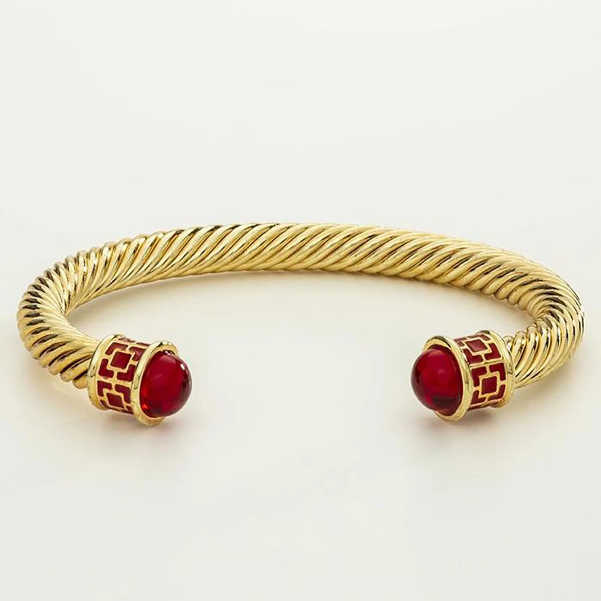Halcyon Days Maya Torque Bracelet in Ruby
