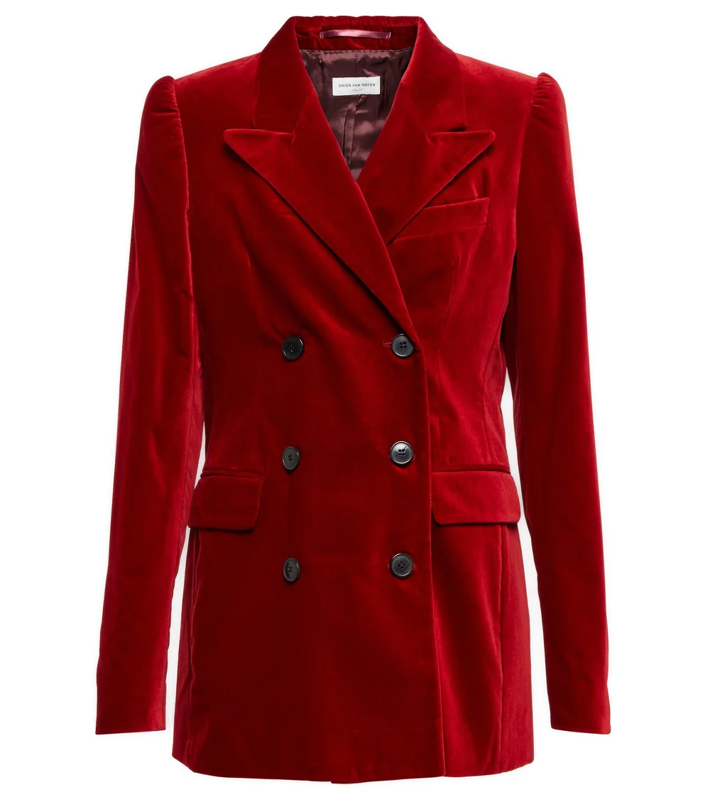 Dries Van Noten Double-Breasted Velvet Blazer — UFO No More