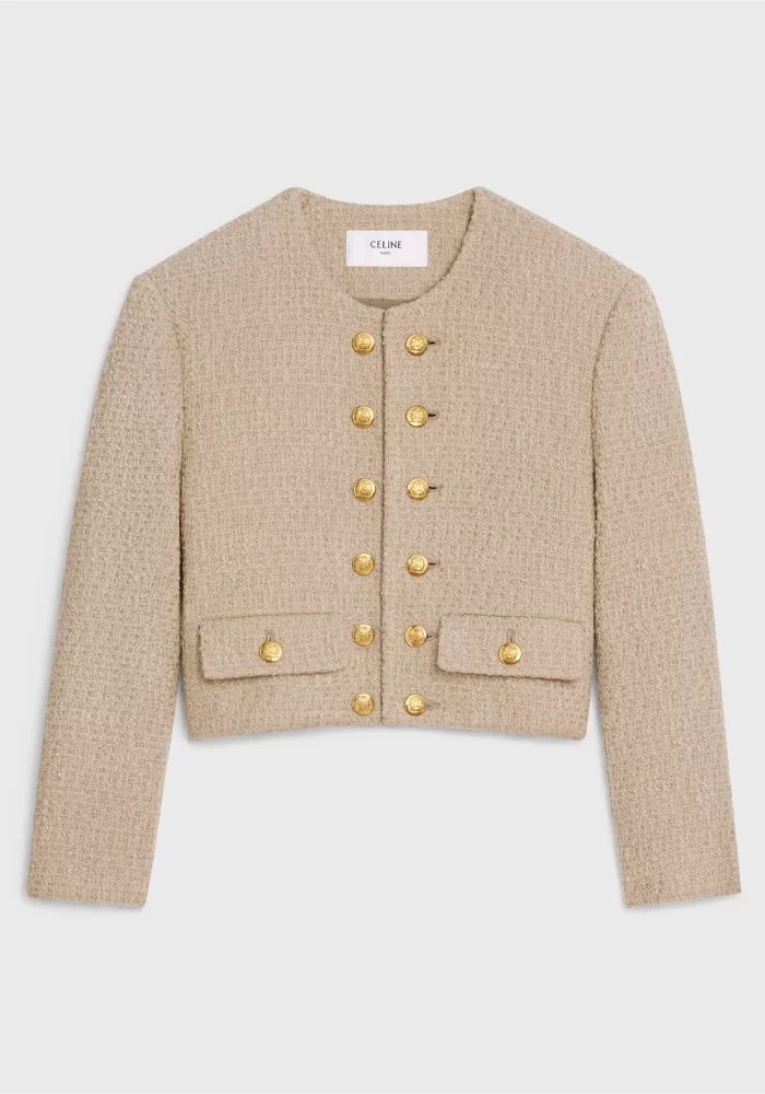 Celine Chasseur Military Jacket in Braided Boucle Tweed — UFO No More