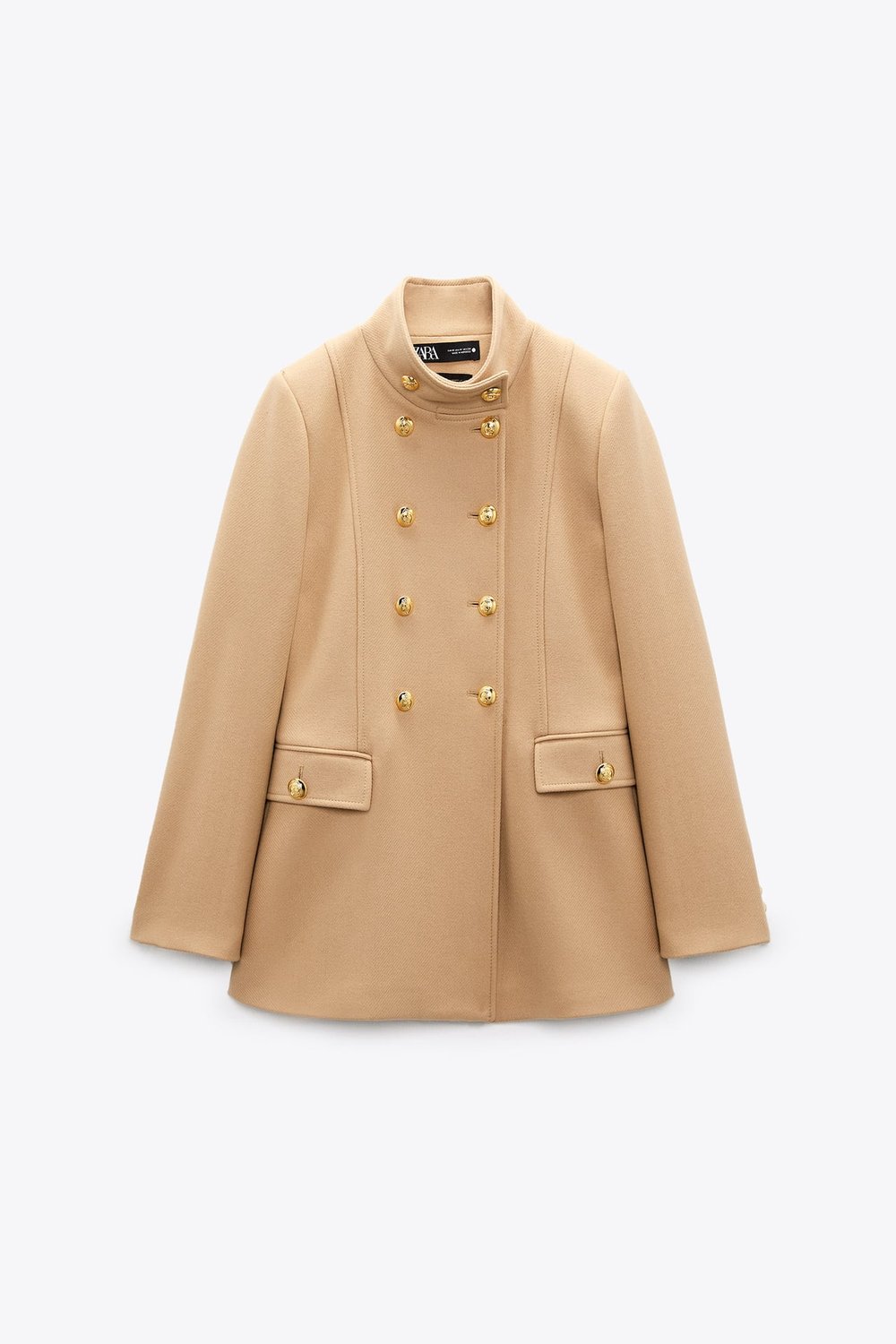 Zara Golden Buttons Wool Blend Coat — UFO No More