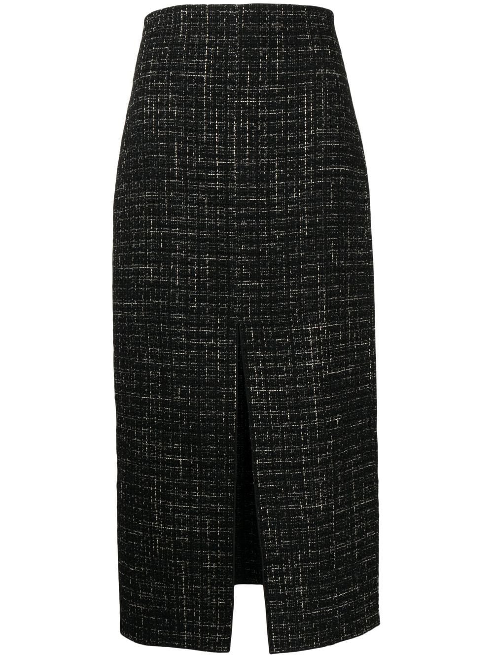 Giambattista Valli Tweed Tweed Midi Skirt in Black White.jpg