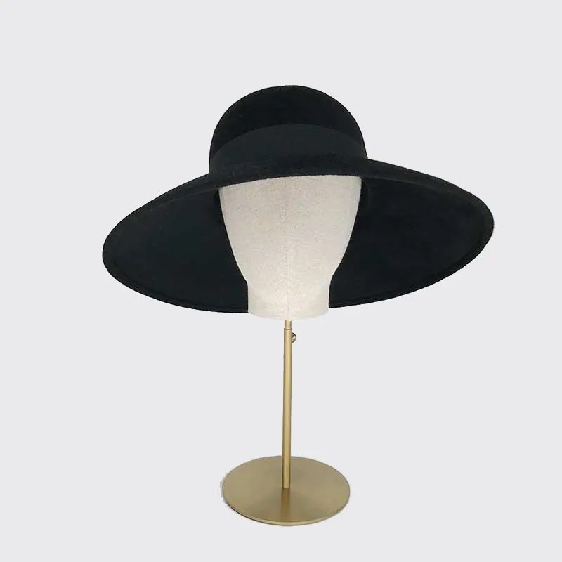 Rachel Trevor Morgan Downbrim Hat with Grosgrain Ribbon in Black Velour Felt.jpg