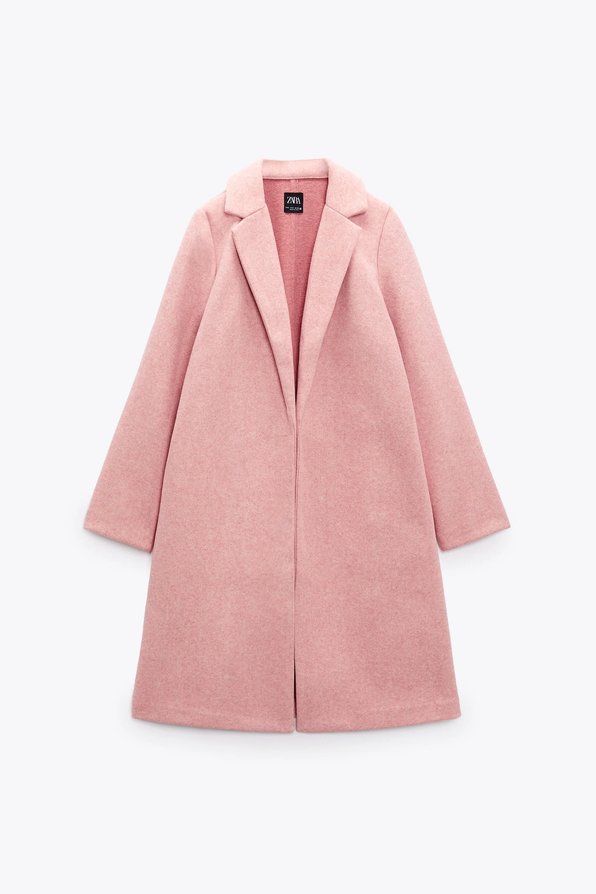 Zara Synthetic Wool Coat in Pink