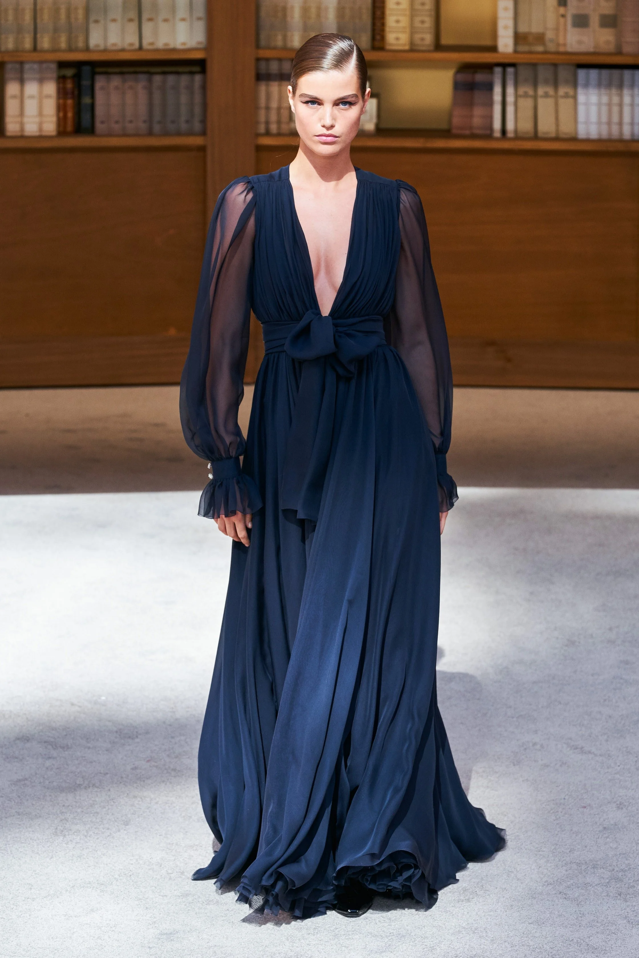 Chanel HC V-Neck Chiffon Gown