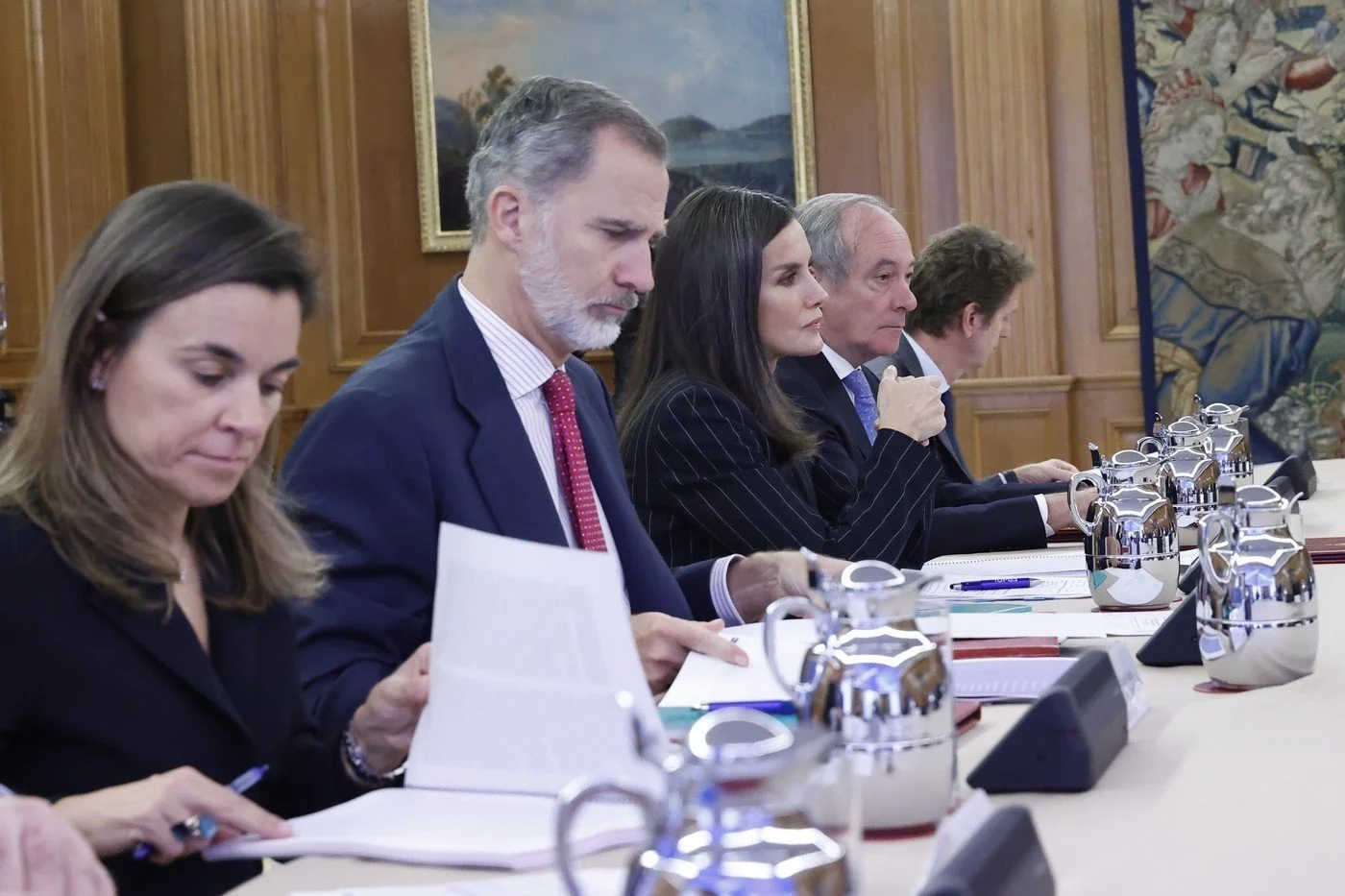 King Felipe and Queen Letizia preside meeting of the Delegate Commission of the Princess of Girona Foundation