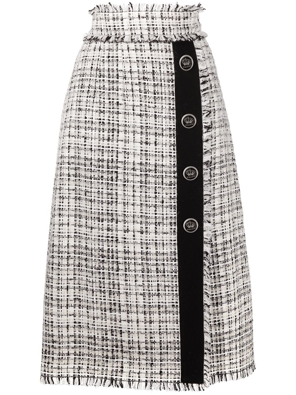 Dolce &amp; Gabbana High-Rise Wool-Tweed Midi Skirt