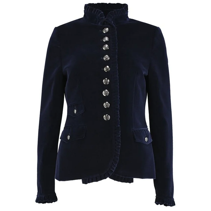 Laurie & Jules Beatriz Navy Velvet Coat