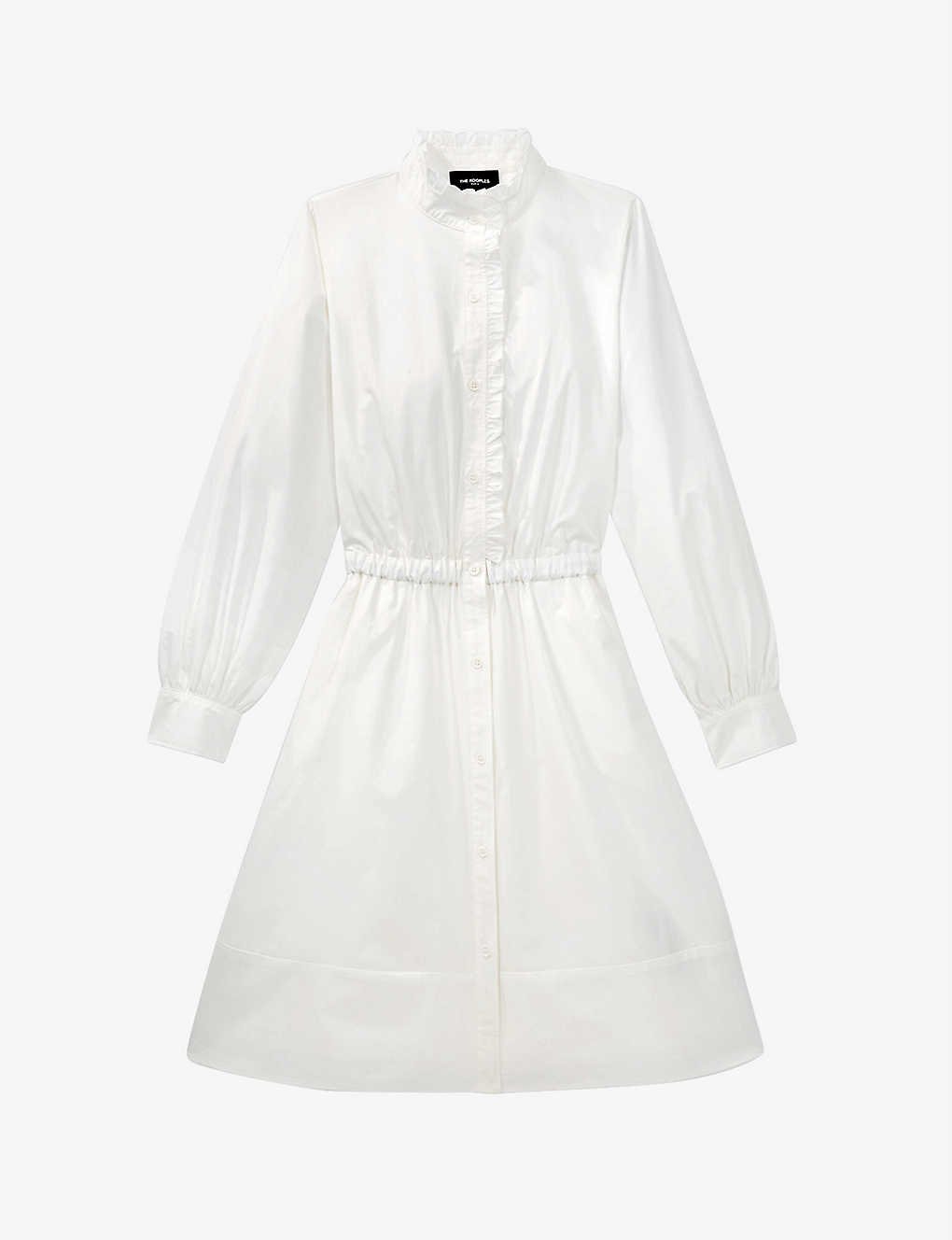 The Kooples Ruffle-Trim Cotton-Poplin Dress in White.jpeg