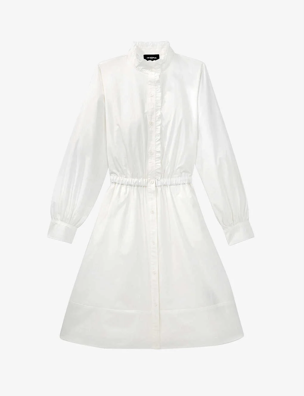 The Kooples Ruffle-Trim Cotton-Poplin Dress in White
