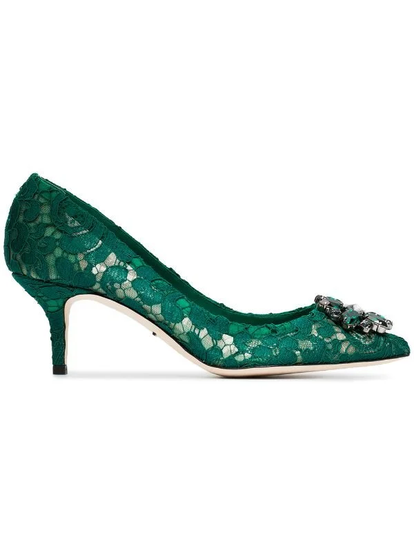 Dolce & Gabbana Bellucci 60 Pumps in Green Lace