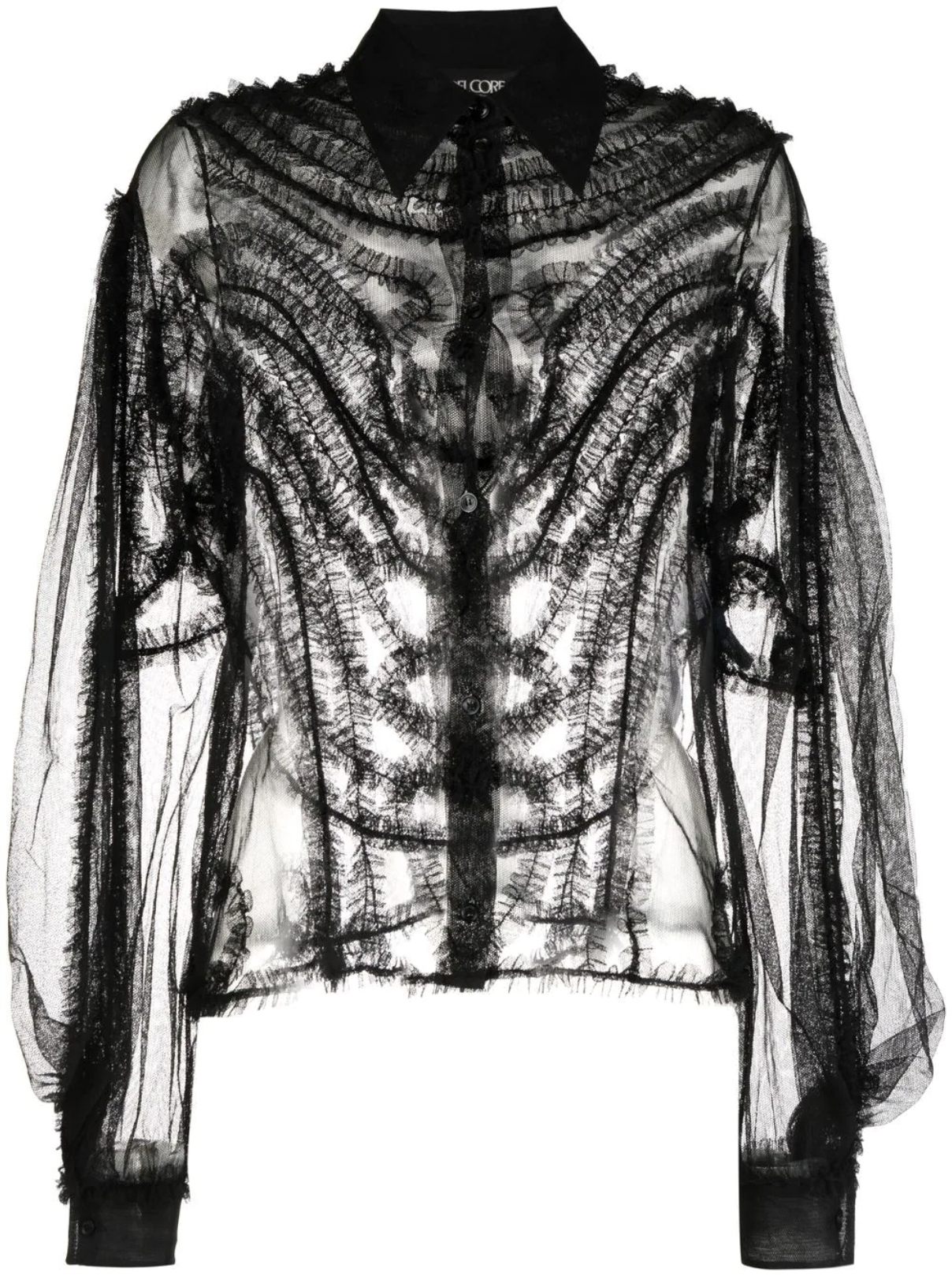 Del Core Sheer Silk Blouse
