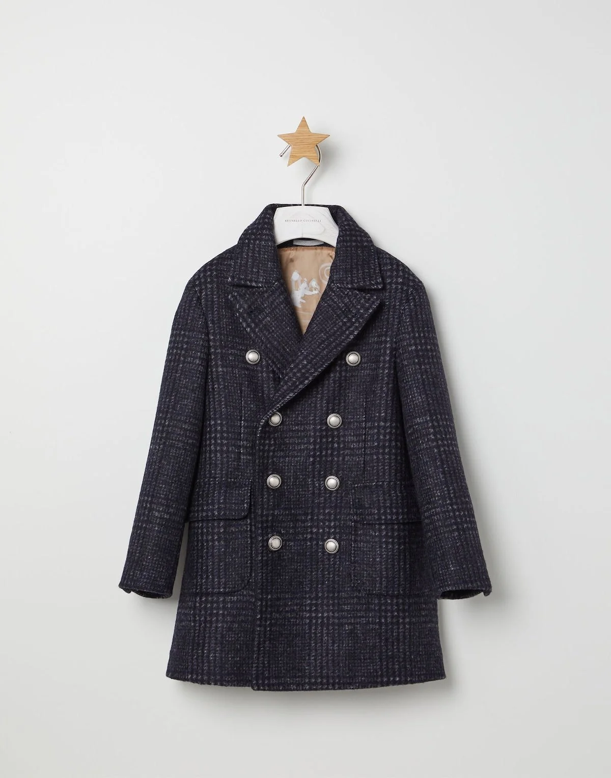 Brunello Cucinelli Kids Check Peacoat