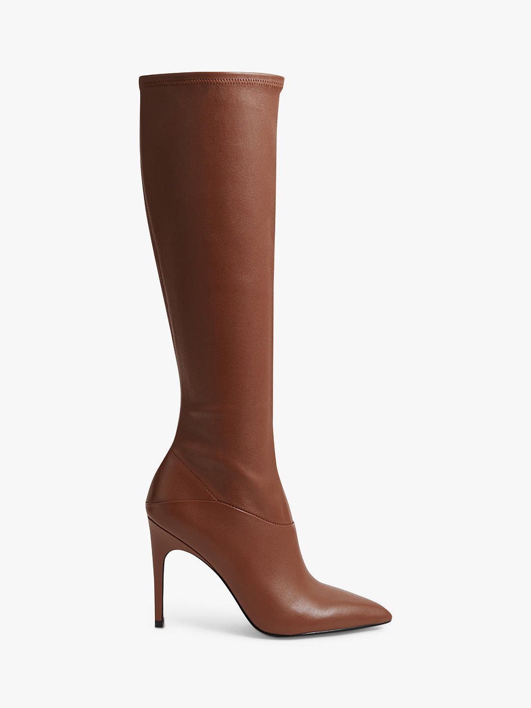 Reiss Carina Knee High Boots in Tan Leather — UFO No More